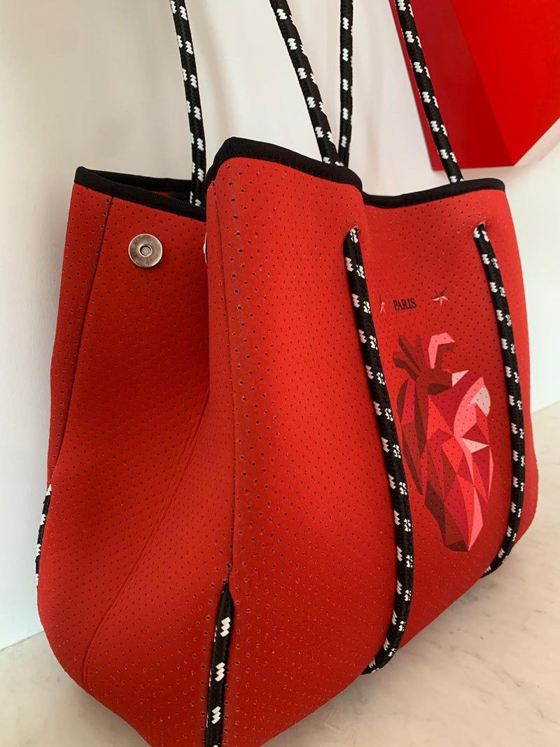 Heart Tote Stars Red